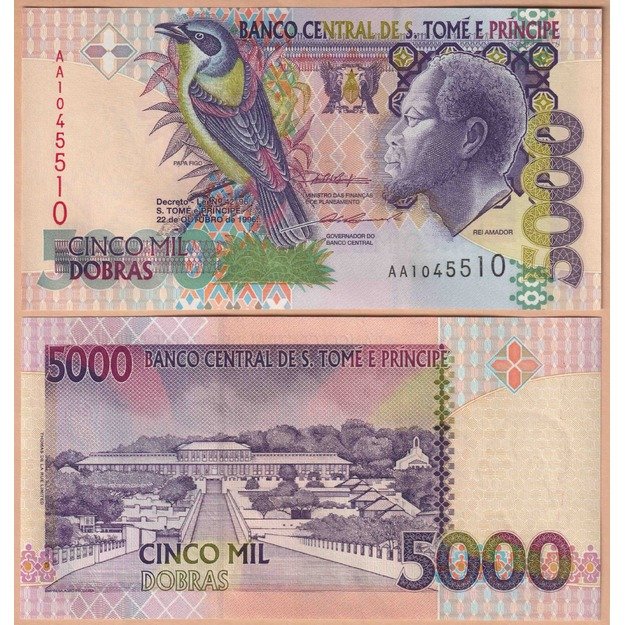 San Tomė ir Prinsipė 5000 dobrų 1996 p#65b UNC