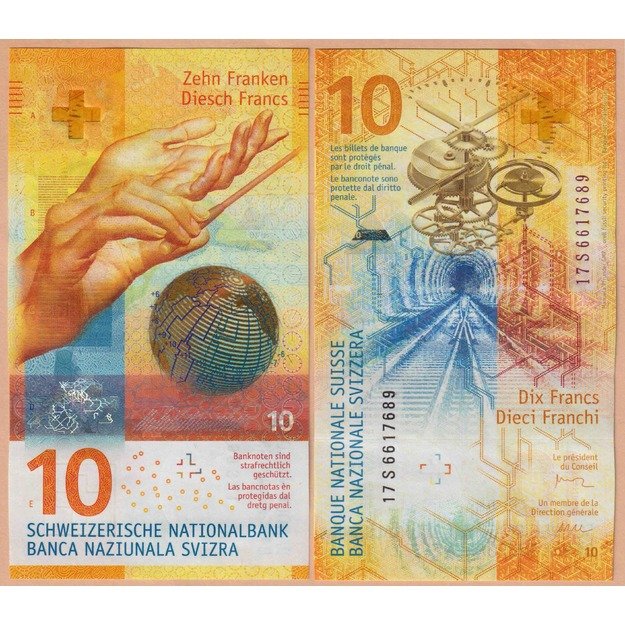 Šveicarija 10 frankų 2017 (3) p#75 UNC