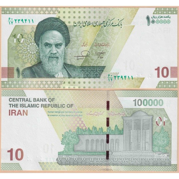 Iranas 100000 rialų  2023 p#W163(4) UNC