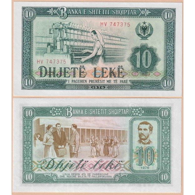 Albanija 10 lekų 1976 p#43 UNC