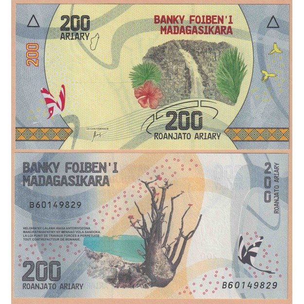 Madagaskaras 200 ariarių 2017 p#98(1) UNC