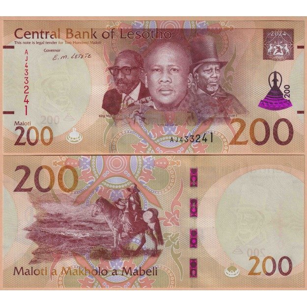 Lesotas 200 maloti 2024 p#W30 UNC