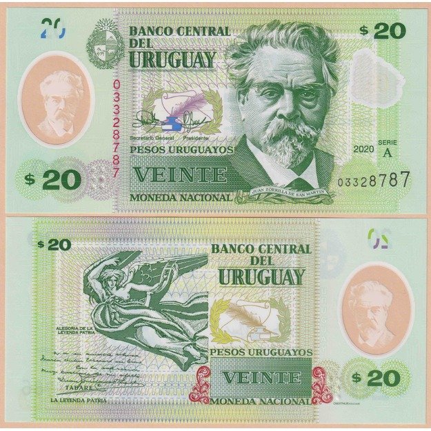 Urugvajus 20 pesų 2020 p#W101 UNC