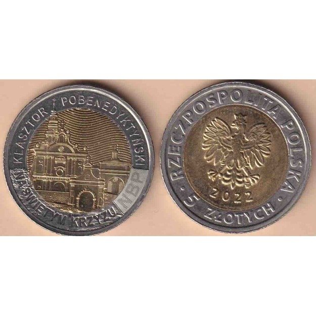 Lenkija 5 zlotai 2022 y#1126 Buvęs benediktinų vienuolynas Święty Krzyż kalne UNC