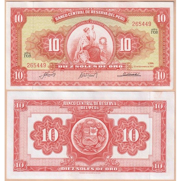 Peru 10 solių 1963 p#84 UNC