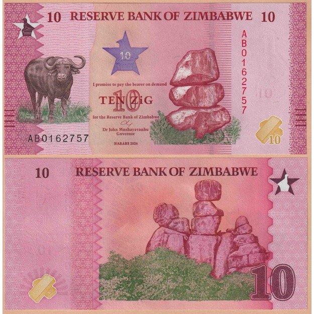 Zimbabvė 10 zigų 2026 p#W115 UNC