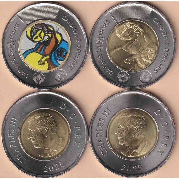 Kanada 2 monetų rinkinys 2 doleriai 2025 km#new Daphne Odjig UNC