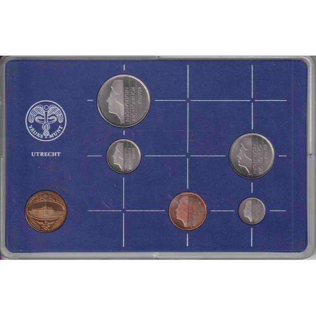 Nyderlandai 5 monetų 1986 rinkinys km#202-206 UNC