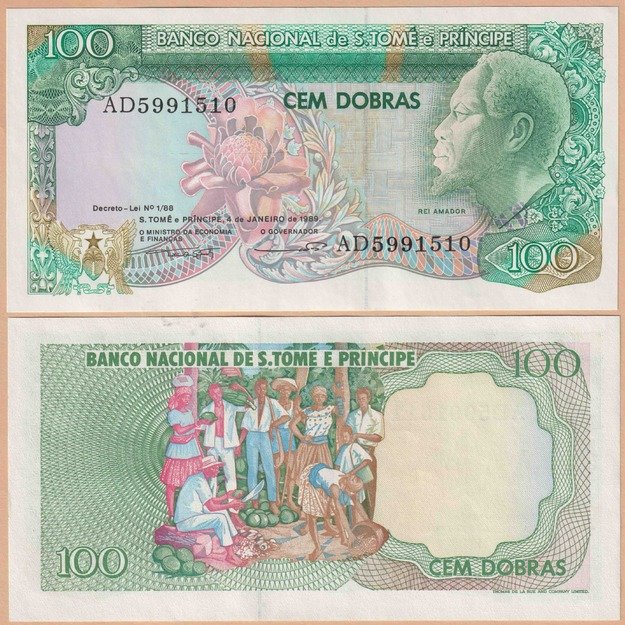 San Tomė ir Prinsipė 100 dobrų 1989 p#60 UNC
