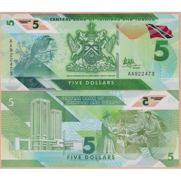 Trinidadas ir Tobagas 5 doleriai 2020 p#W61 UNC