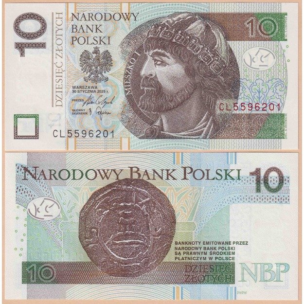 Lenkija 10 zlotų 2025 p#183 UNC