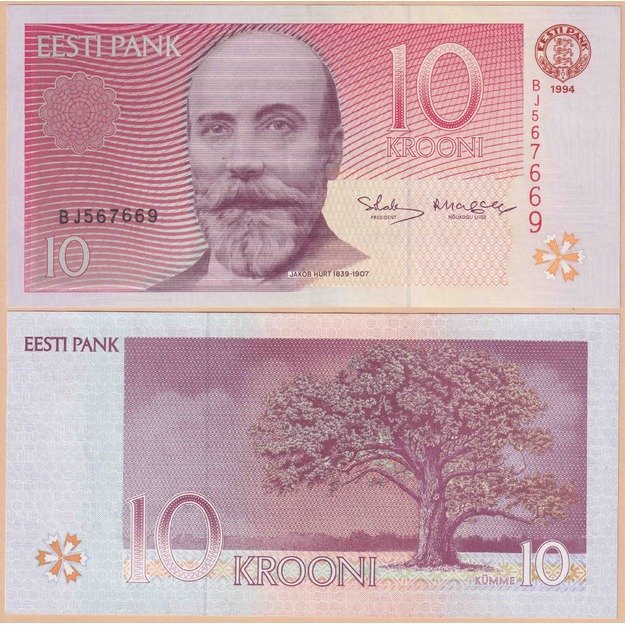 Estija 10 kronų 1994 p#77 UNC