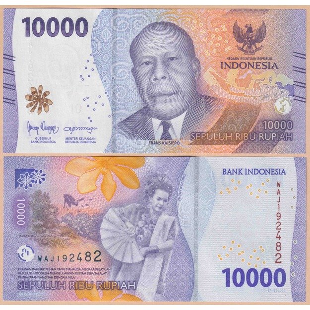 Indonezija 10000 rupijų  2022 p#W165 UNC