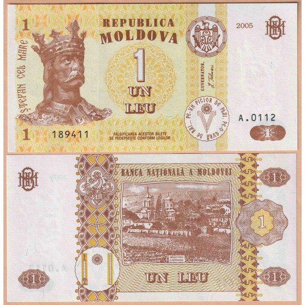 Moldavija 1 lėja 2005 p#8f UNC