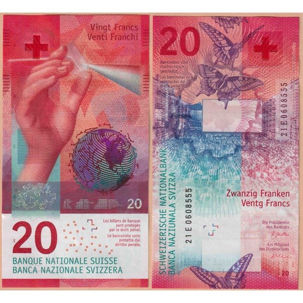 Šveicarija 20 frankų 2021 (2) p#76 UNC