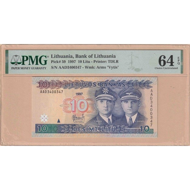 Lietuva 10 litų 1997 p#59 PMG64