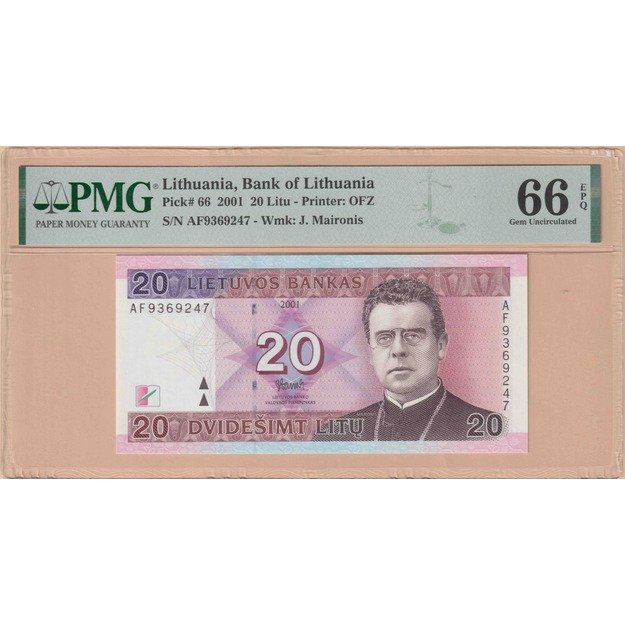 Lietuva 20 litų 2001 p#66 PMG66