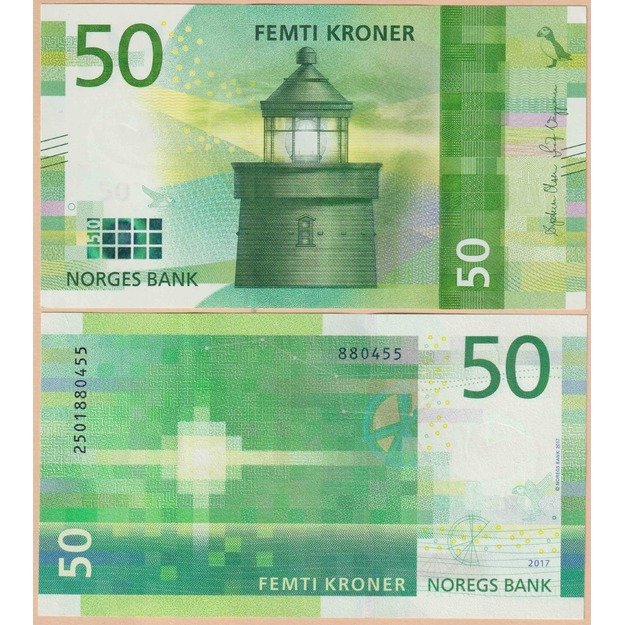 Norvegija 50 kronų 2017 p#53 UNC