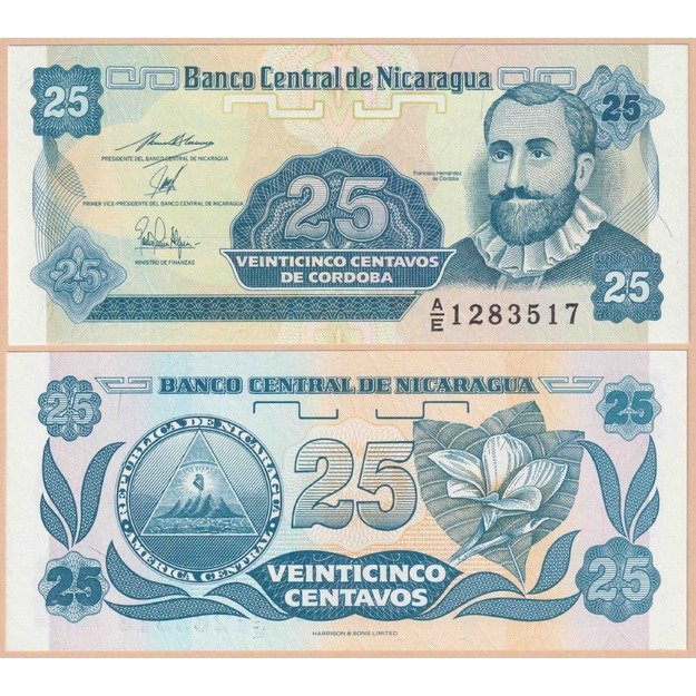 Nikaragva 25 sentavai 1991 p#170a2 UNC
