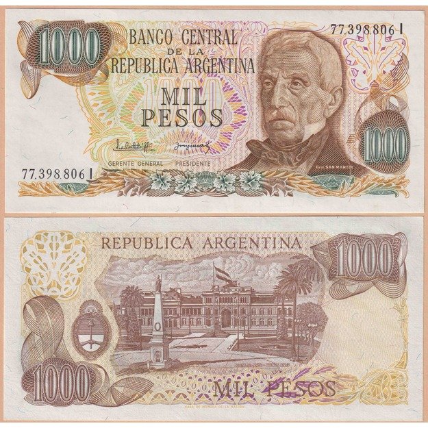 Argentina 1000 pesų 1976-1983 p#304d(2) UNC