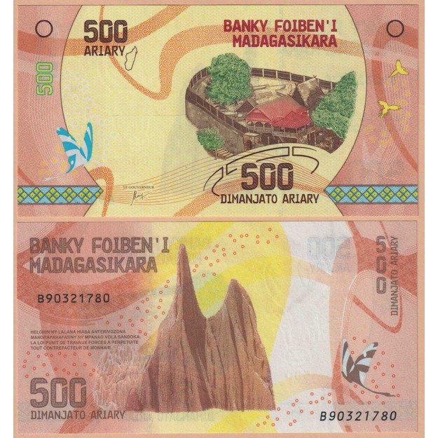 Madagaskaras 500 ariarių 2017 p#99(1) UNC