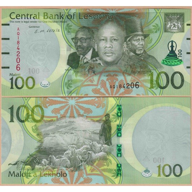 Lesotas 100 maloti 2024 p#W29 UNC