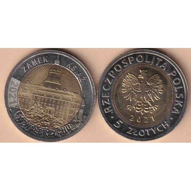Lenkija 5 zlotai 2021 y#1087 Ksionžo pilis Valbžyche UNC