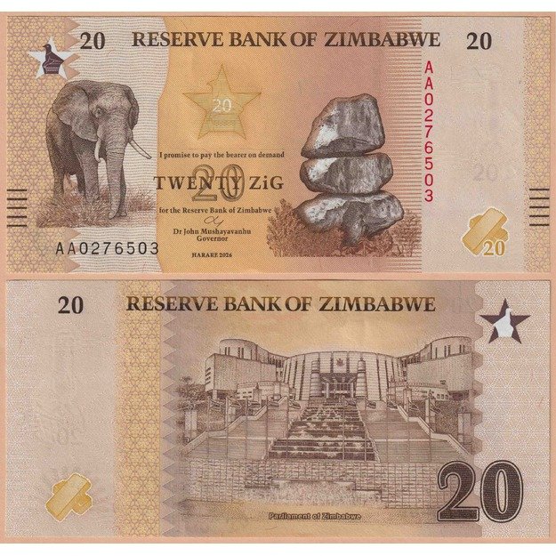Zimbabvė 20 zigų 2026 p#W116 UNC