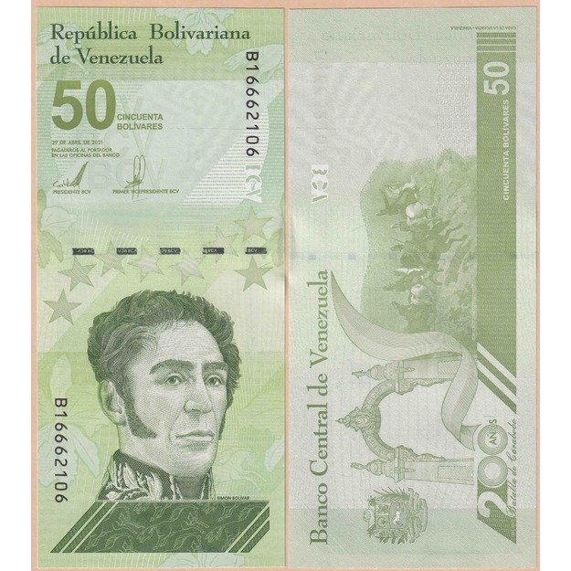 Venesuela 50 bolivarų 2021 p#W118 UNC