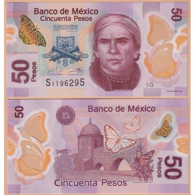 Meksika 50 pesų 2015 p#123Aq UNC