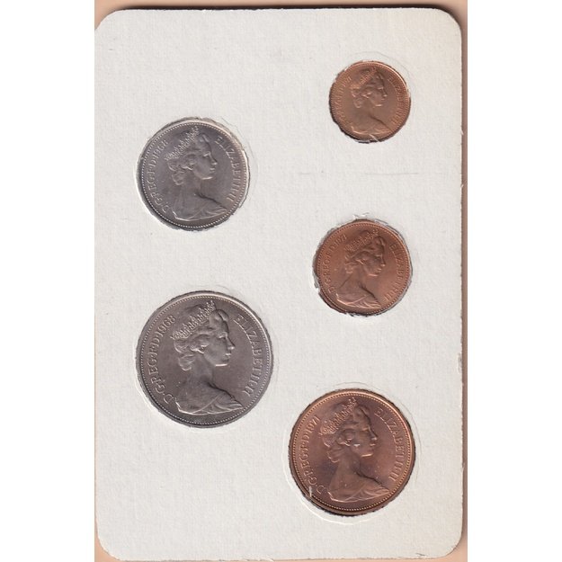 Jungtinė Karalystė 5 monetų 1968-1971 rinkinys km#911-916 UNC