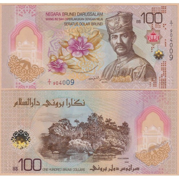 Brunėjus 100 ringitų  2024 p#W45 UNC