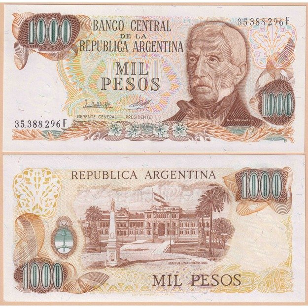 Argentina 1000 pesų 1976-1983 p#304b(2) UNC