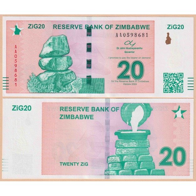 Zimbabvė 20 zigų 2024 p#W111 UNC