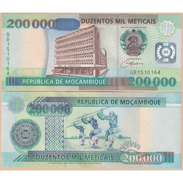 Mozambikas 200000 metikalių 2003 p#141 UNC