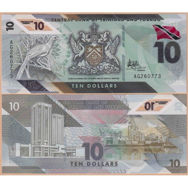 Trinidadas ir Tobagas 10 dolerių 2020 p#W62 UNC
