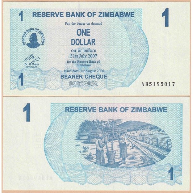 Zimbabvė 1 doleris 2006 p#37 UNC