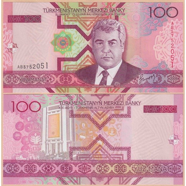 Turkmnėjina 100 manatų 2005 p#18 UNC
