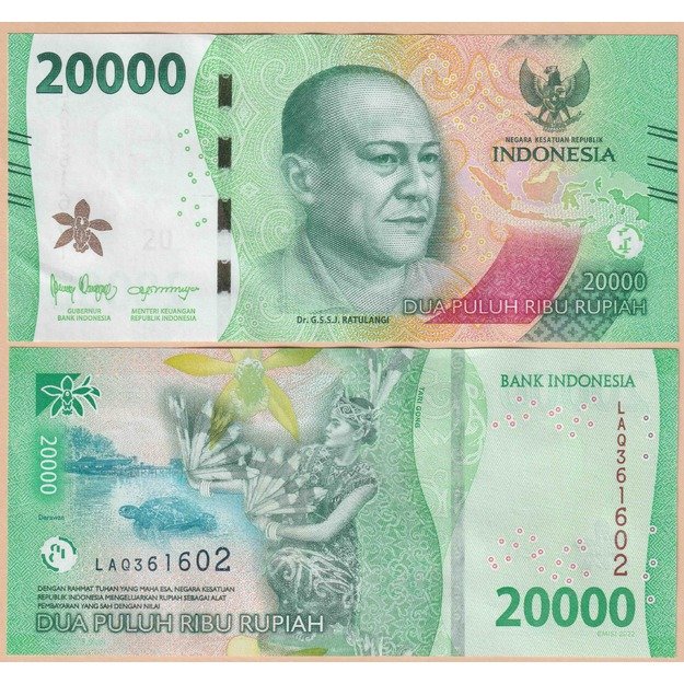 Indonezija 20000 rupijų  2022 p#W166 UNC