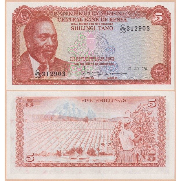 Kenija 5 šilingai 1978 p#15 UNC