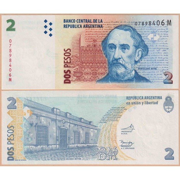 Argentina 2 pesai 2002-2014 p#352(7) UNC