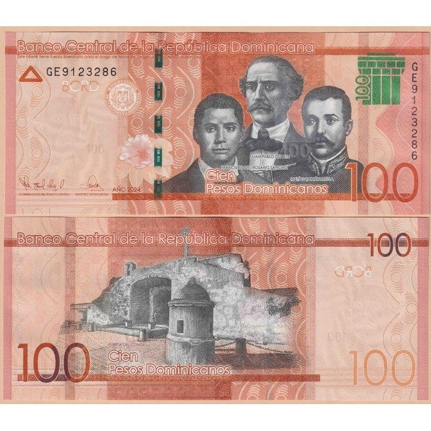 Dominikos Respublika 100 pesų 2024 p#190 UNC