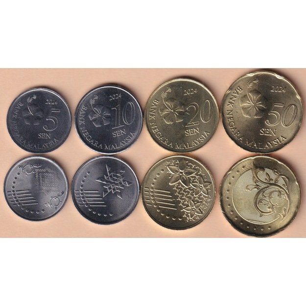 Malaizija 4 monetų 2024 rinkinys km#201-204 UNC