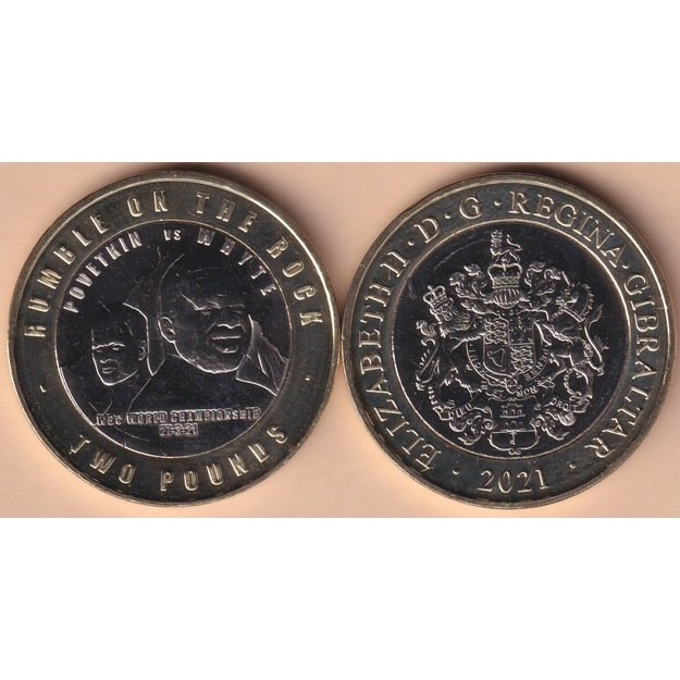 Gibraltaras 2 svarai 2021 km#1829 WBC pasaulio čempionatas UNC