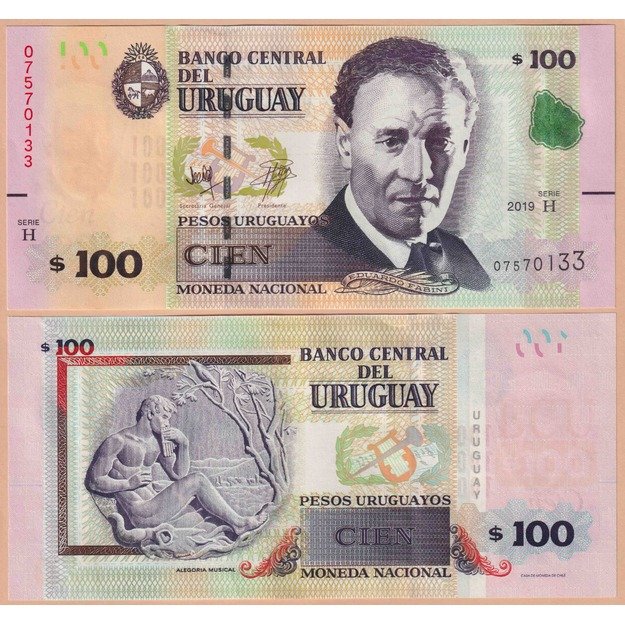Urugvajus 100 pesų 2019 p#95 UNC