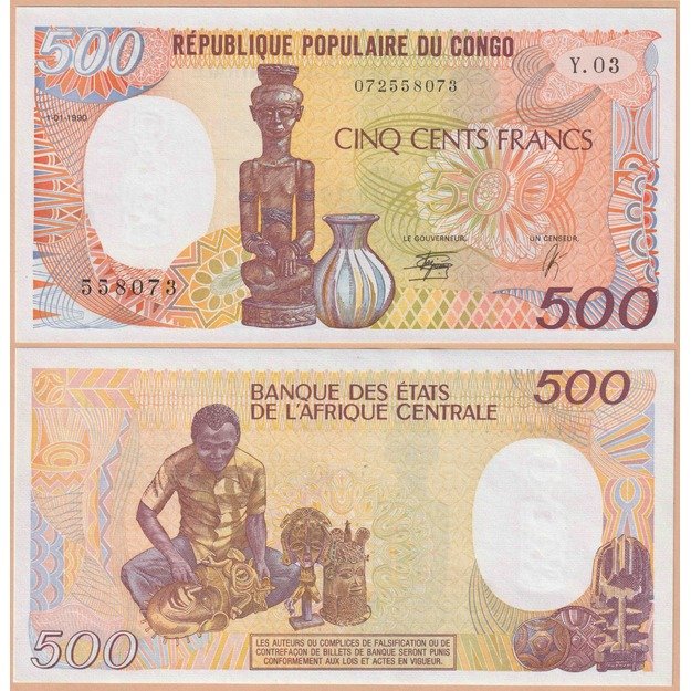 Kongo respublika 100 frankų 1990 p#8c UNC