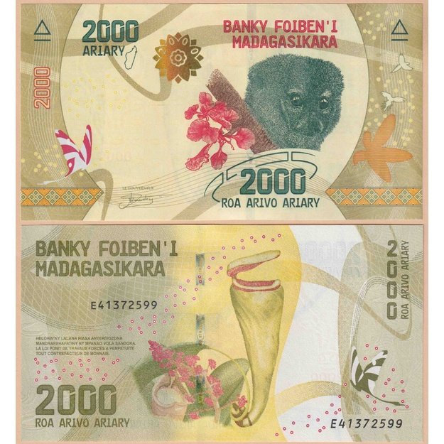 Madagaskaras 2000 ariarių 2017 (2025) p#101(3) UNC