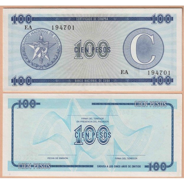 Kuba 100 pesų 1985 p#FX25 UNC