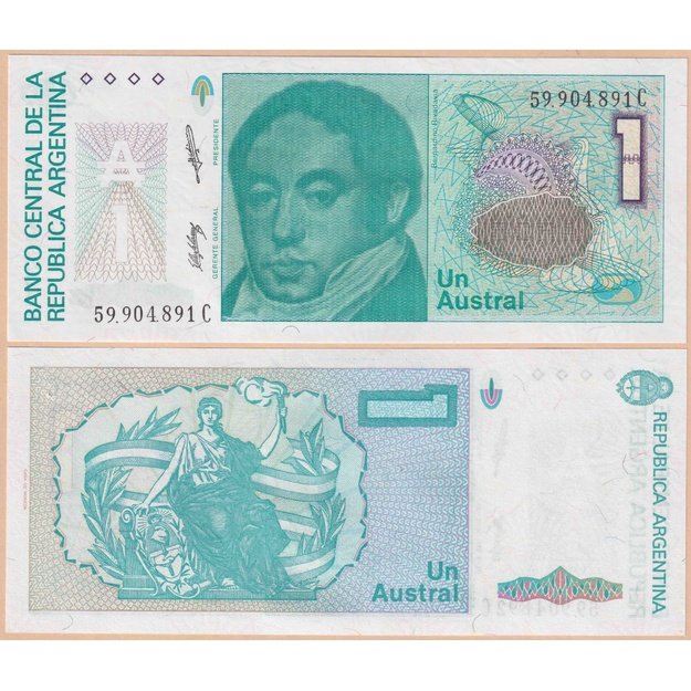 Argentina 1 australis 1985-1989 p#323b(2) UNC