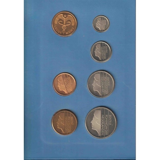 Nyderlandai 6 monetų 1989 rinkinys km#202-210 UNC